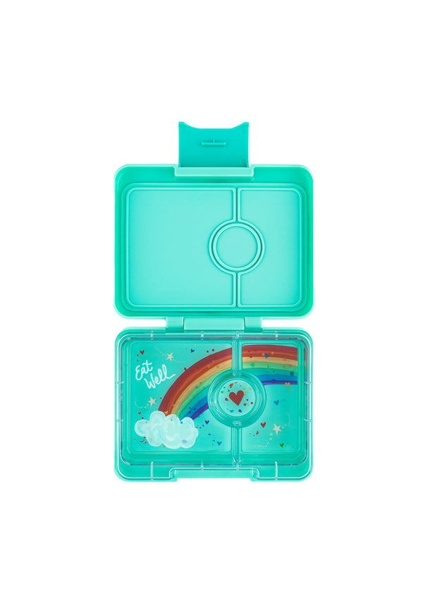 Yumbox Snack 3-vakken Miami Aqua/Rainbow Tray