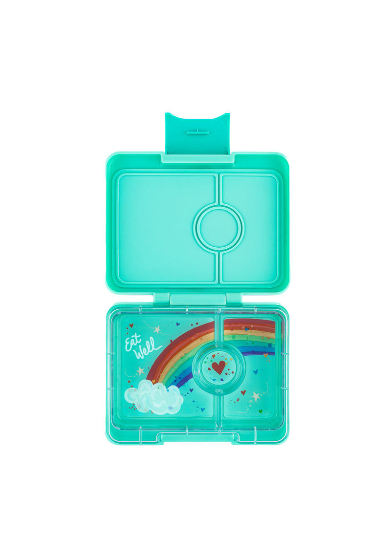 Yumbox Snack 3-vakken Miami Aqua/Rainbow Tray