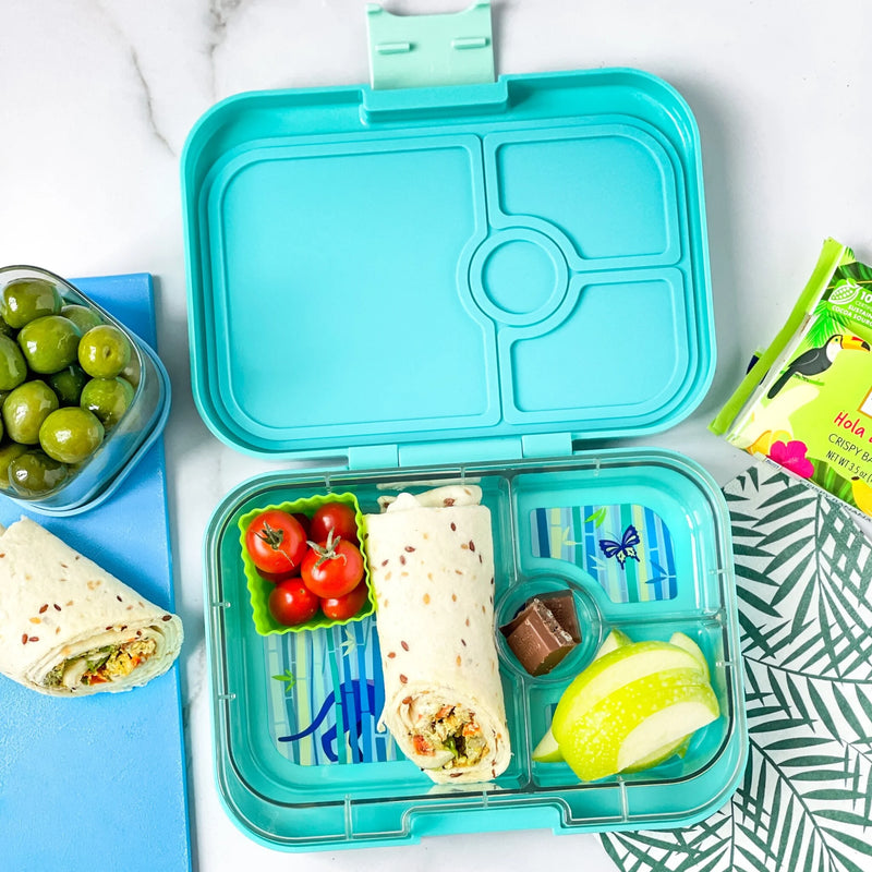 Yumbox Panino 4-vakken Misty Aqua/Rainbow tray
