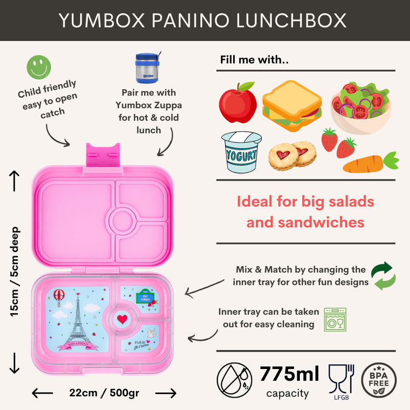 Yumbox Panino 4-vakken Fifi Pink/Paris Je T'aime Tray