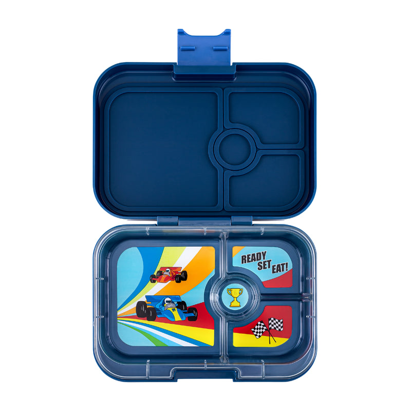 Yumbox Panino 4-Vakken Monte Carlo Blue/Race Cars Tray