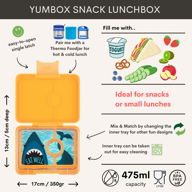 Yumbox Snack 3-vakken Yoyo Yellow/Shark