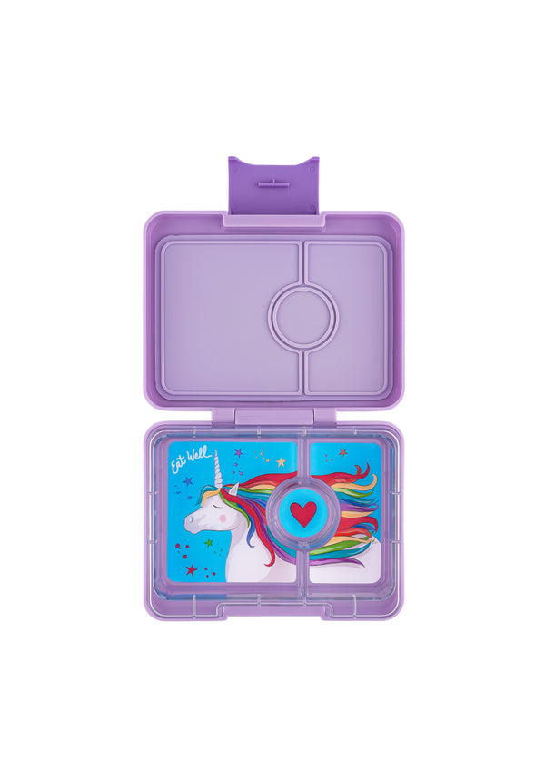 Yumbox Snack 3-vakken Lavande Purple/Unicorn Tray