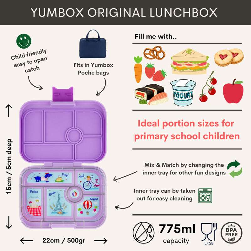 Yumbox Original 6-vakken Lulu Purple/Paris Tray