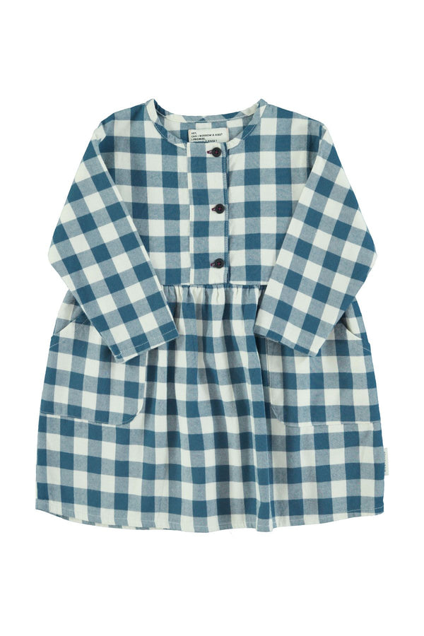 PiuPiuchick Short Dress Blue & White Checkered