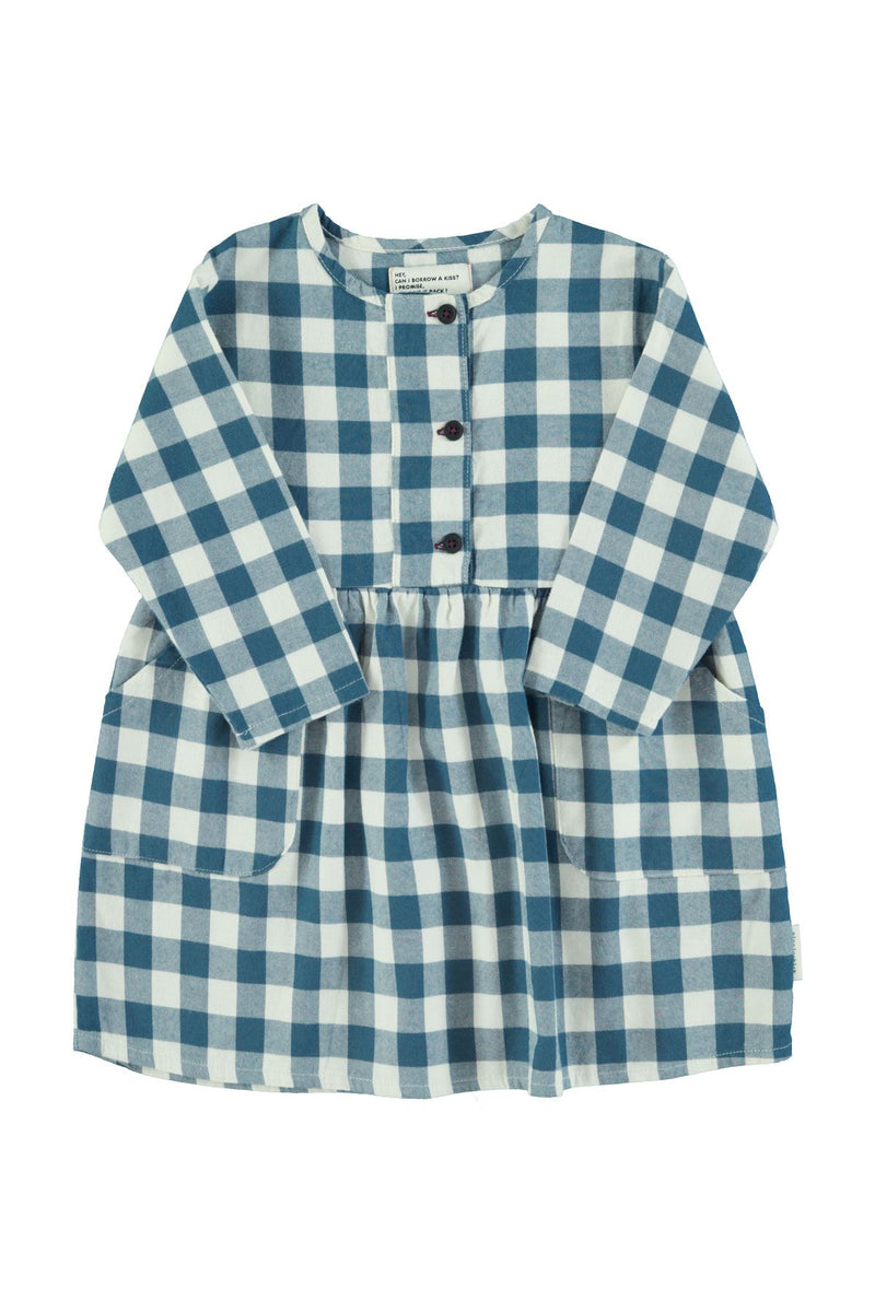 PiuPiuchick Short Dress Blue & White Checkered