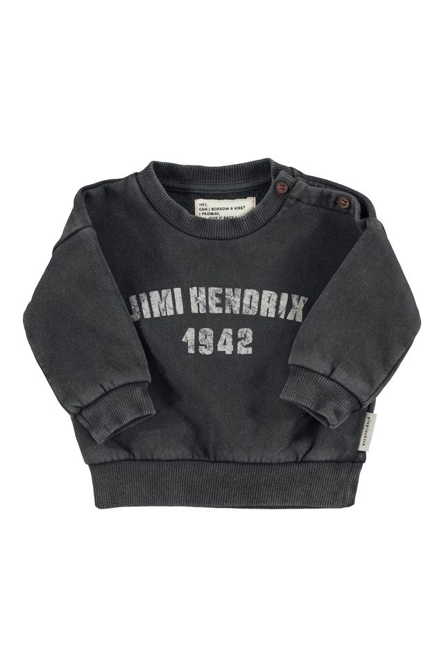 PiuPiuchick Sweatshirt Faded Black w/ "Jimi Hendrix" Print