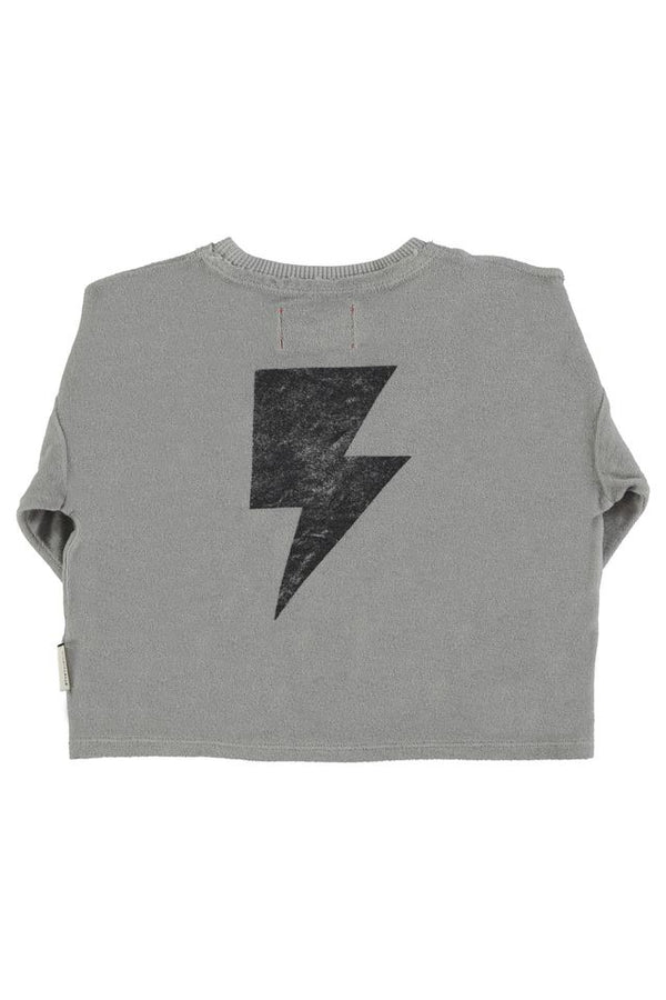 PiuPiuchick Terry Cotton Longsleeve T-shirt Grey w/ "Rock & roll" Print