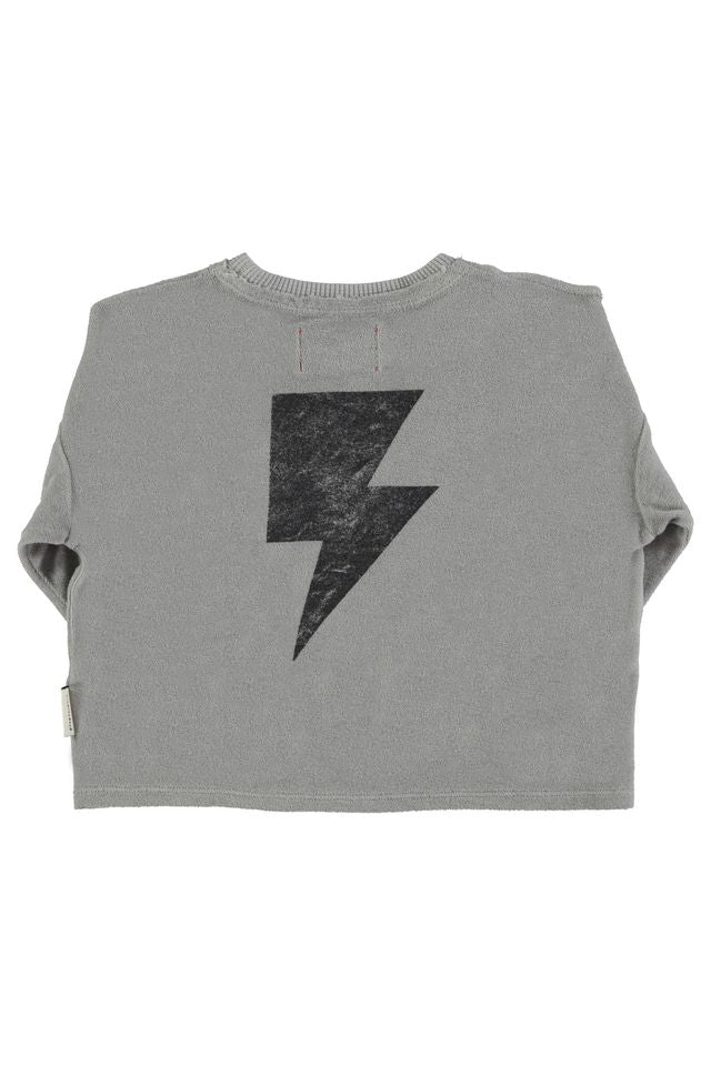 PiuPiuchick Terry Cotton Longsleeve T-shirt Grey w/ "Rock & roll" Print
