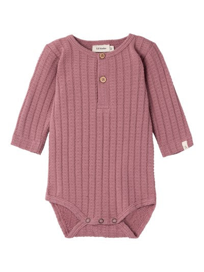 Lil Atelier Ls Slim Body Lil Nostalgia Rose