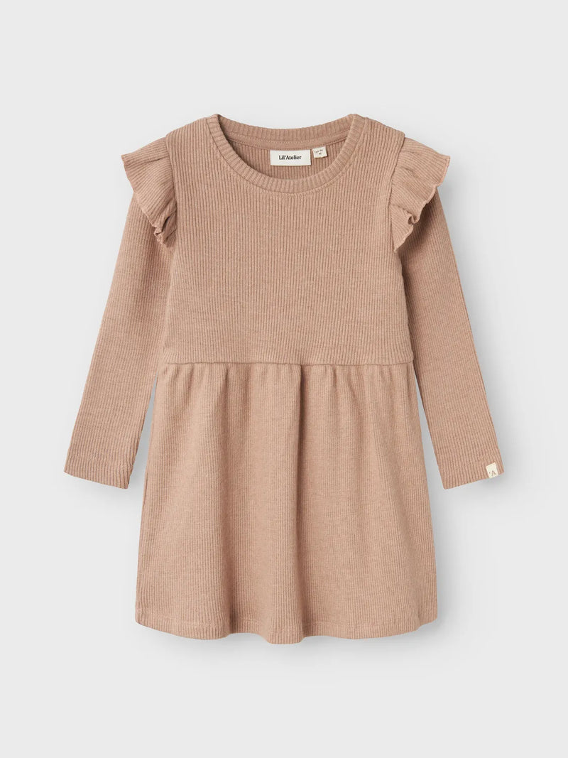 Lil Atelier Sophie Ls Dress Rugby Tan