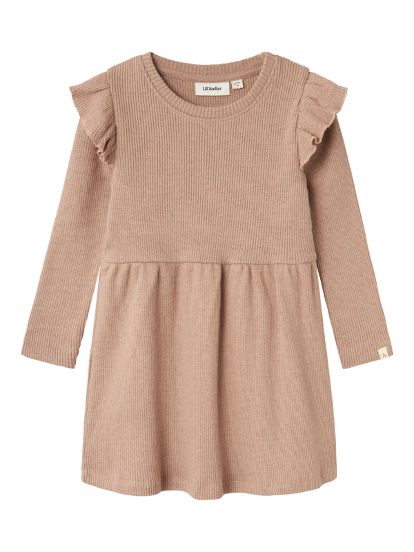 Lil Atelier Sophie Ls Dress Rugby Tan