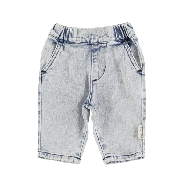 PiuPiuchick Baby Trousers Washed Blue Denim