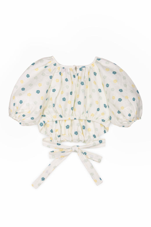 Mipounet Adeline Muslin Flower Top Green Lily