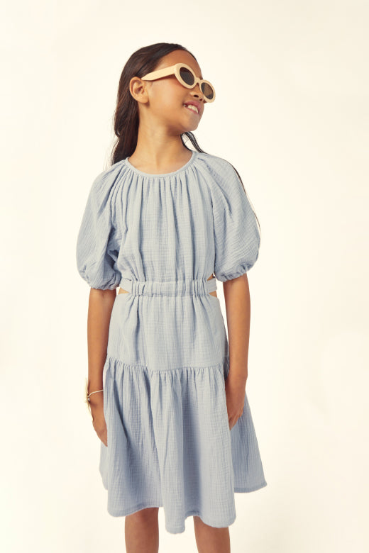 Mipounet Marine Muslin Cut Out Dress