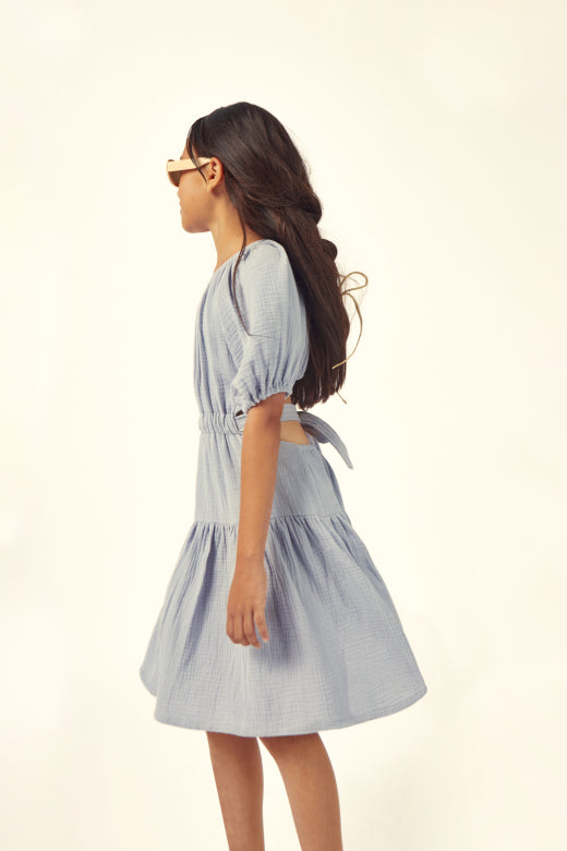 Mipounet Marine Muslin Cut Out Dress