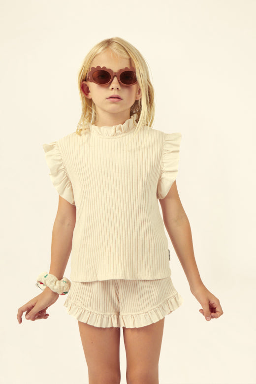 Mipounet Charlotte Jersey Top Ecru