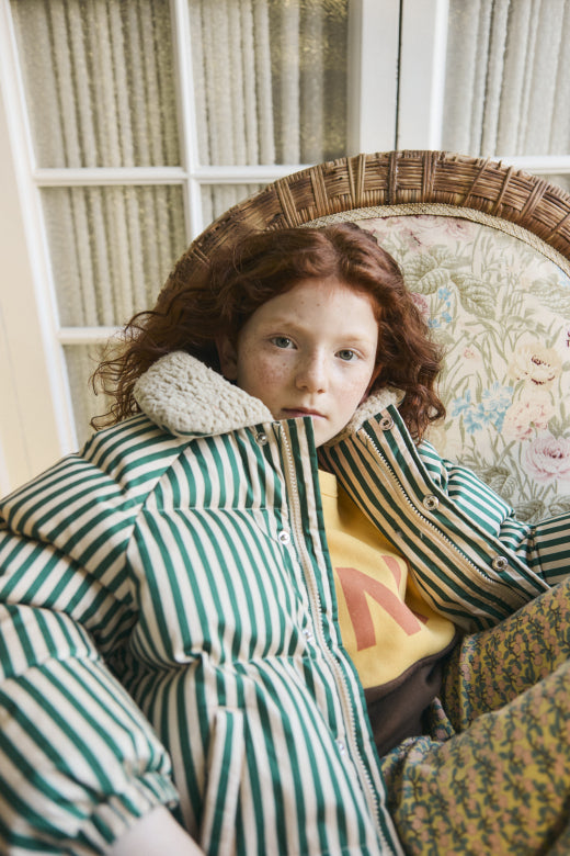 Tiny Cottons Green Stripes Padded Jacket