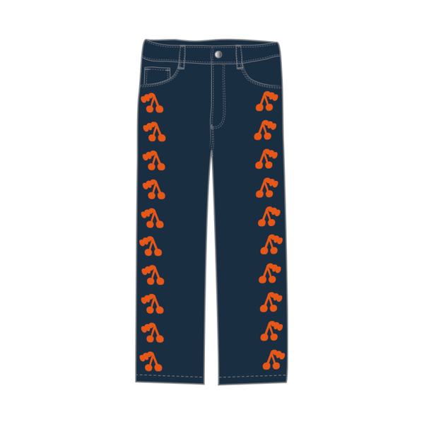 Tiny Cottons Cherries Embroidered Jeans