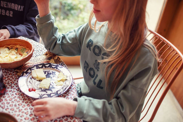 PiuPiuchick Sweatshirt Green w/ "Rock & roll" Print