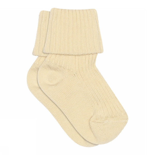 Mp Denmark Cotton Rib Baby Socks Ecru