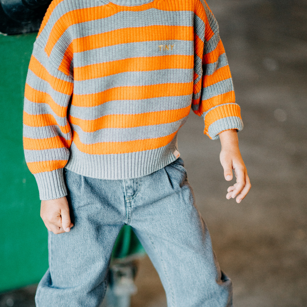 Tiny Cottons Stripes Mockneck Sweater