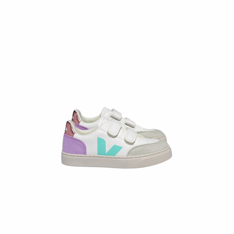 Veja Sneaker Small V-12 Chromofree Extra White Multico Orchid (maat 23-35)