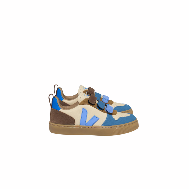 Veja Sneaker V-10 Chromofree Crema Multico Aqua (maat 25-32)