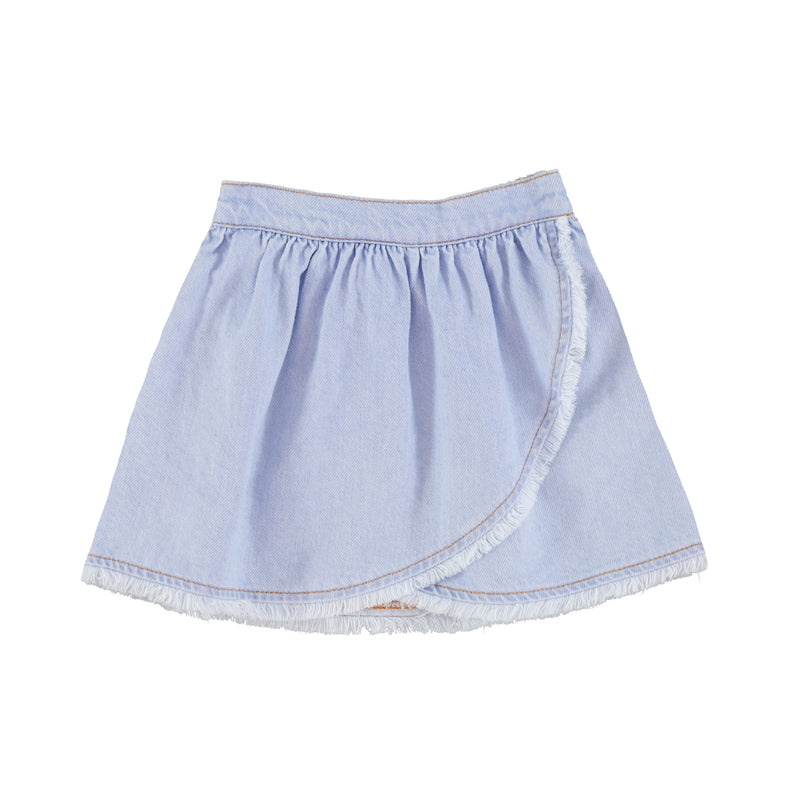 PiuPiuchick Short Skirt Light Blue Soft Denim