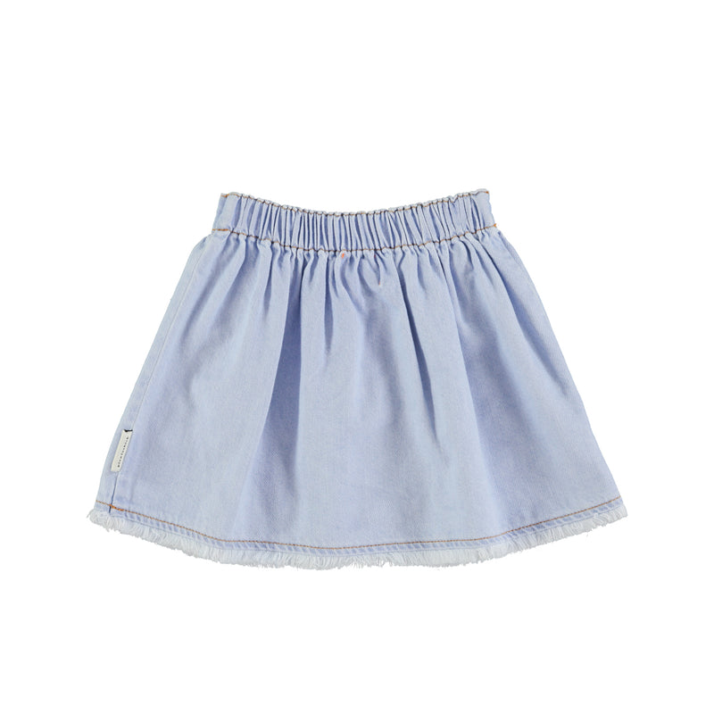 PiuPiuchick Short Skirt Light Blue Soft Denim