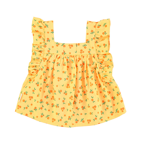 PiuPiuchick Sleeveless Blouse Yellow Flowers