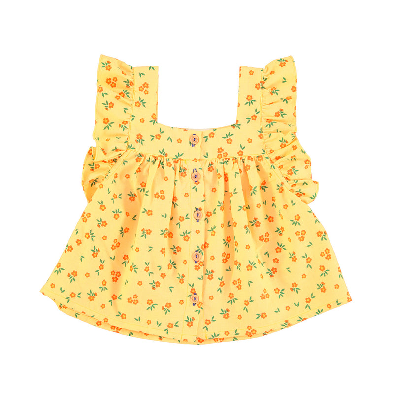 PiuPiuchick Sleeveless Blouse Yellow Flowers