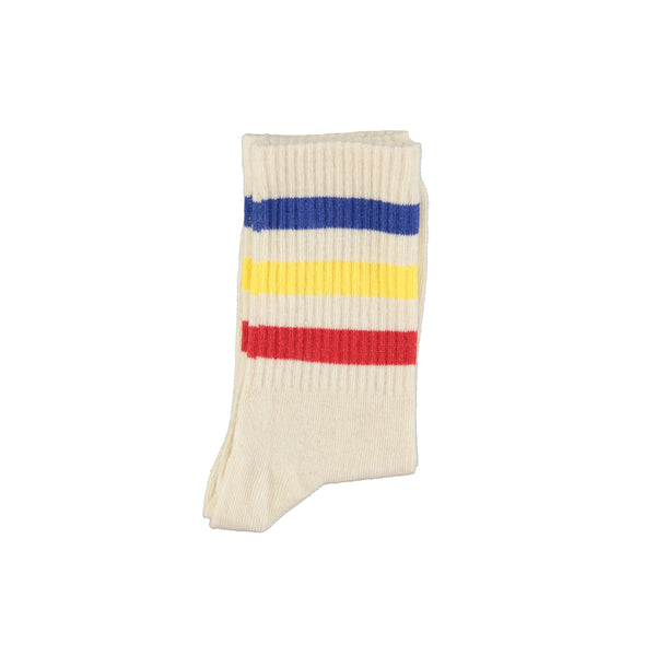PiuPiuchick Socks Ecru w/Multicolor Stripes