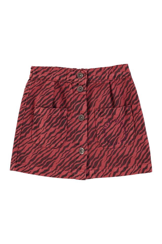 PiuPiuchick Short Skirt Bordeaux w/ Zebra Print