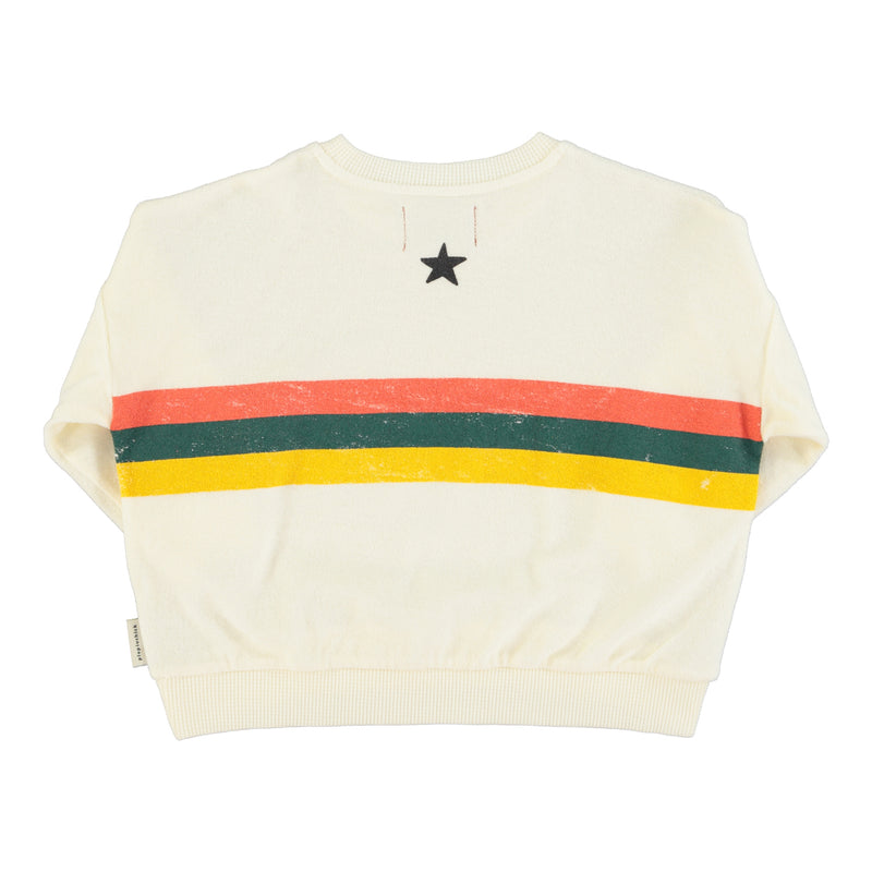 PiuPiuchick Sweatshirt Ecru w/Multicolor Stripes Print