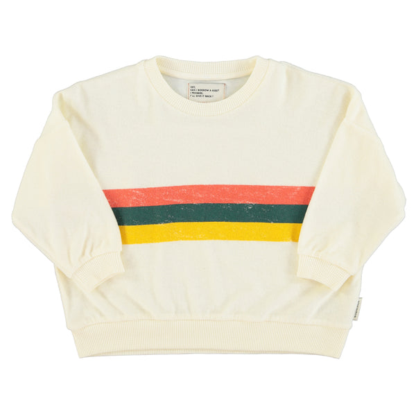 PiuPiuchick Sweatshirt Ecru w/Multicolor Stripes Print