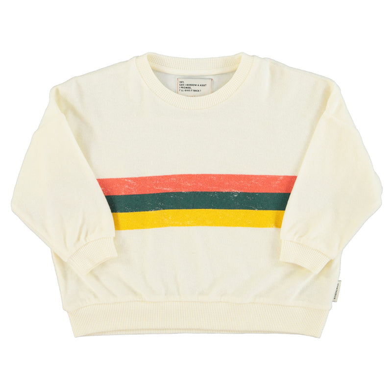 PiuPiuchick Sweatshirt Ecru w/Multicolor Stripes Print
