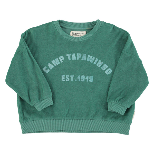 PiuPiuchick Sweatshirt Green w/"Camp Tapawingo" Print