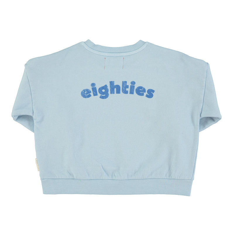 PiuPiuchick Sweatshirt Light Blue w/Multicolor Wave Print