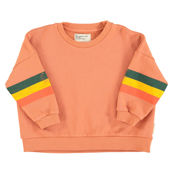 PiuPiuchick Sweatshirt Peach w/Multicolor Stripes