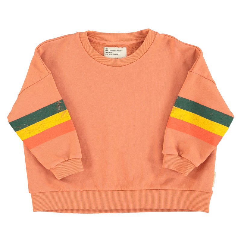 PiuPiuchick Sweatshirt Peach w/Multicolor Stripes