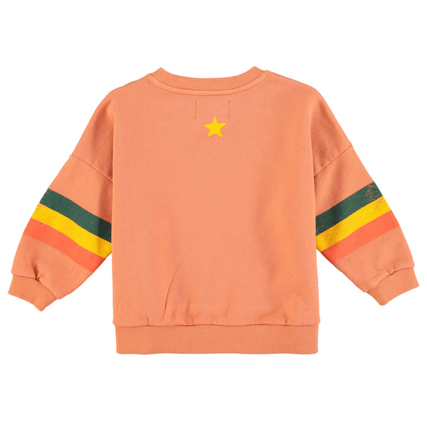 PiuPiuchick Sweatshirt Peach w/Multicolor Stripes