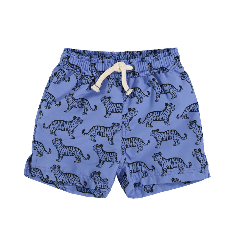 PiuPiuchick Swimshorts Blue w/Black Tigers