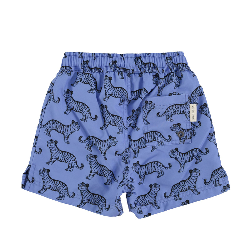 PiuPiuchick Swimshorts Blue w/Black Tigers