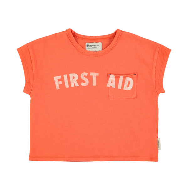 PiuPiuchick T-shirt Orange w/"First Aid" Print