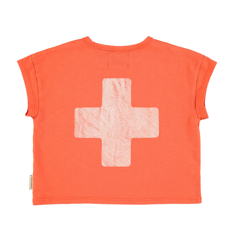 PiuPiuchick T-shirt Orange w/"First Aid" Print