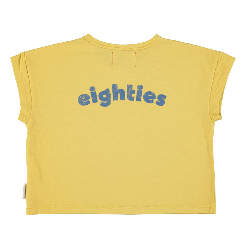 PiuPiuchick T-shirt Yellow w/Multicolor Wave Print