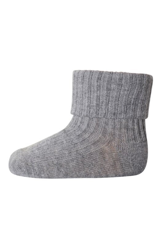 Mp Denmark Cotton Rib Baby Socks Grey Melange