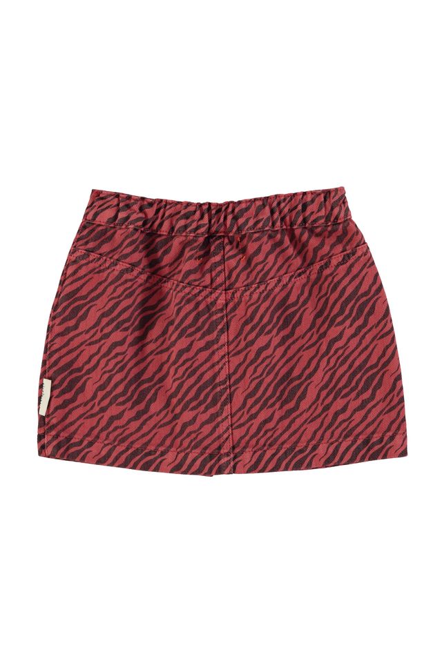 PiuPiuchick Short Skirt Bordeaux w/ Zebra Print