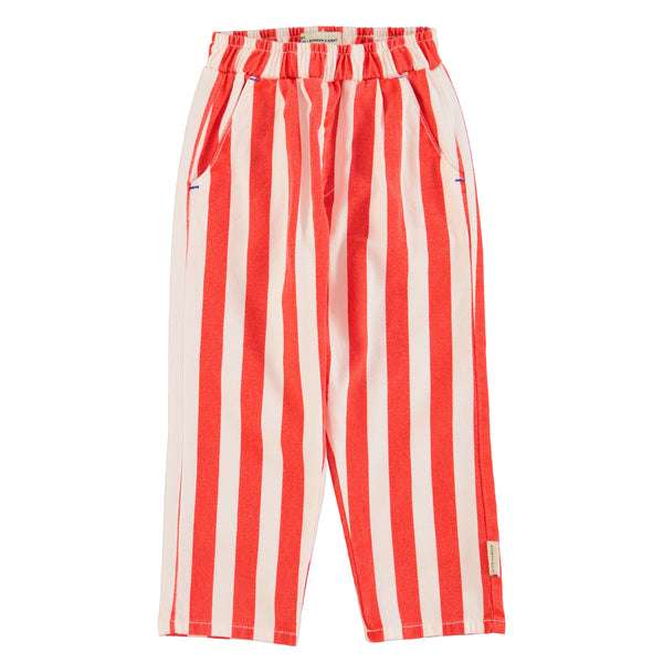 PiuPiuchick Unisex Trousers White & Red Stripes